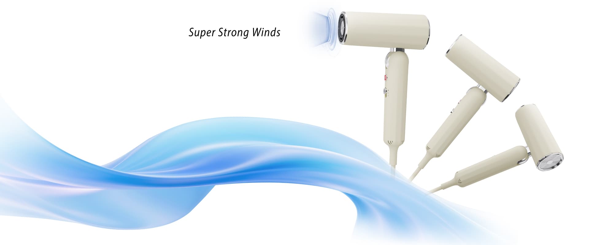 YEEPUL foldable high-speed hair dryer with airflow visualization